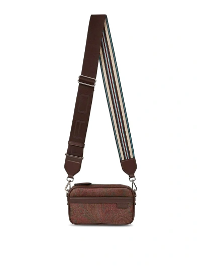 Etro Terracotta Paisley Jacquard Bag In Brown