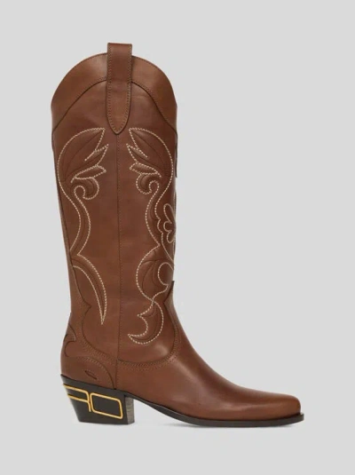 Etro , Texan-style Leather Boots, Woman, Brown, Size 35