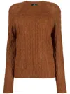 Etro Textured Cable Knit Sweater In Cashmere In Brown