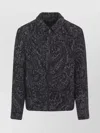 Etro Paisley Pattern Wool Blend Jacket With Tailored Fit In Black
