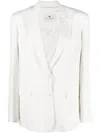 Etro Textured Single-breasted Blazer In White