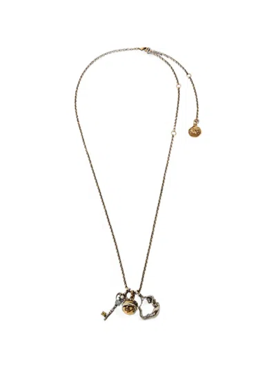 Etro Three-charm Necklace In Gold