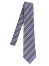 Etro Striped Jacquard Tie In Azzurro Multicolore
