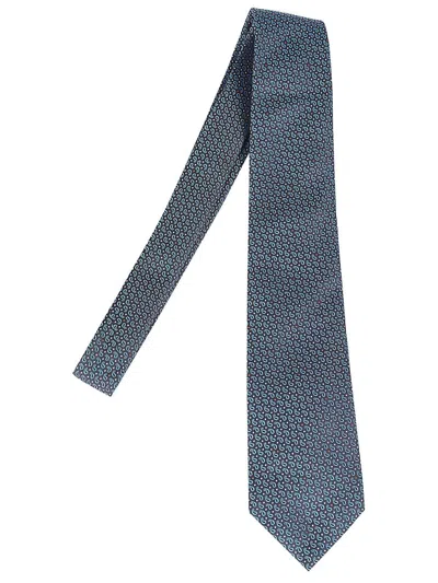 Etro Patterned Tie In Blu Navy