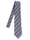 Etro Striped Jacquard Tie In Blue
