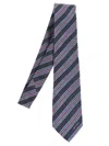 Etro Striped Jacquard Tie In Blue