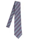 Etro Striped Jacquard Tie In Blue
