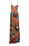 Etro Tie-detailed Georgette Maxi Dress In Multi