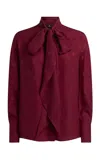 Etro Tie-detailed Silk Top In Red