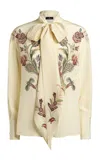 Etro Tie-detailed Silk Top In White
