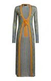 Etro Tie-front Knit Duster Cardigan In Multi
