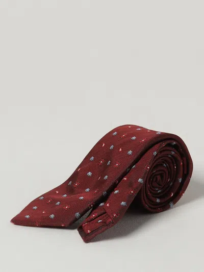 Etro Patterned Silk Tie In Brown