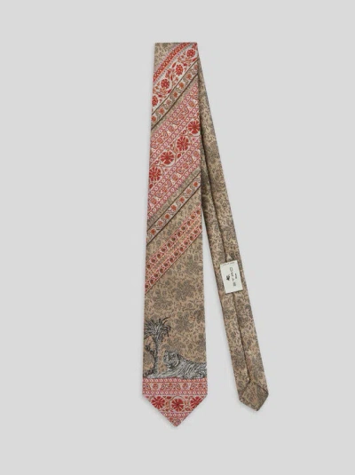 Etro Tie With Placed Designs In Red