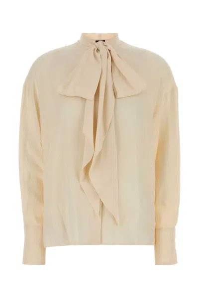 Etro Tie-neck Acetate-silk Shirt In Neutral