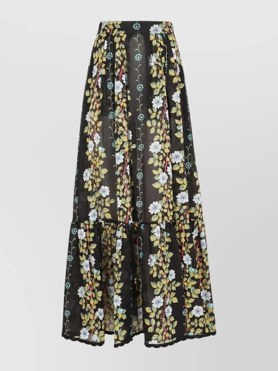 ETRO TIERED FLORAL SHEER SKIRT WITH ELASTICATED WAISTBAND