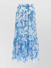 Etro Maxi Cotton Skirt With Contrasting Floral Paisley Print