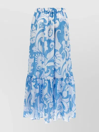 ETRO TIERED FLORAL SKIRT SHEER OVERLAY