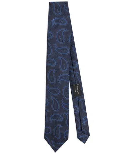 Etro Paisley-jacquard Silk Tie In Multicolor