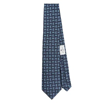 Etro Paisley Silk Tie In Blue