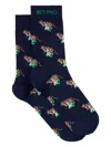 Etro Tiger-jacquard Socks In Blue