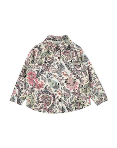 Etro Babies'  Toddler Girl Denim Shirt Ivory Size 4 Cotton, Elastane In Multi
