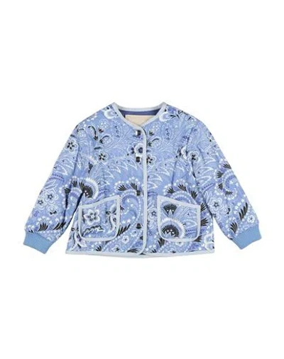 Etro Babies'  Toddler Girl Jacket Light Blue Size 4 Cotton, Polyamide, Polyester, Elastane, Polyurethane