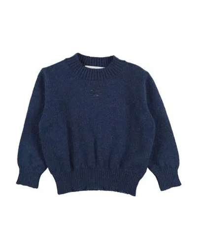 Etro Babies'  Toddler Girl Turtleneck Blue Size 4 Wool, Cashmere, Mohair Wool, Polyamide