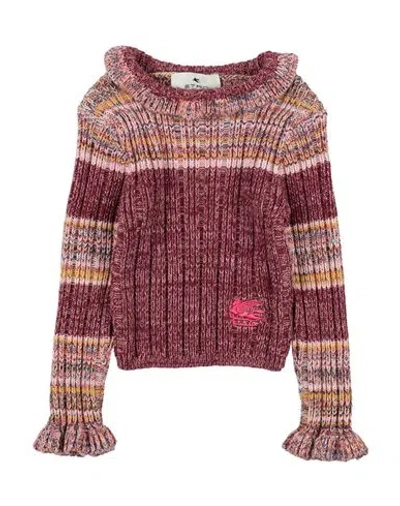 Etro Babies'  Toddler Girl Turtleneck Garnet Size 6 Cotton, Wool, Viscose In Multi