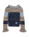 Etro Babies'  Toddler Girl Turtleneck Navy Size 6 Cotton, Wool, Viscose In Multi