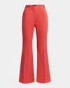 Etro Cotton Jacquard Trousers With Medallion Motif In Red 3
