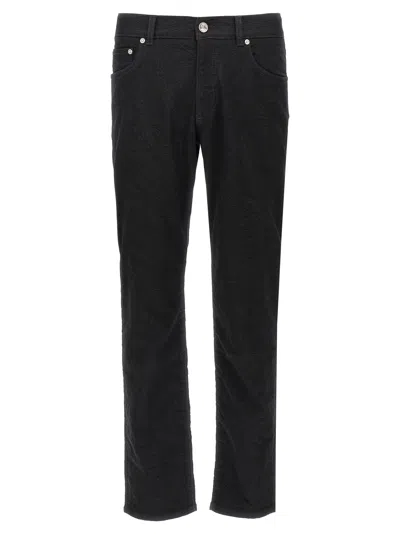 Etro Tone-on-tone Jacquard Jeans In Black