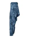Etro Light Blue Fringed-effect Asymmetric Top In Blue