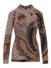 Etro Long Sleeves Knit Top In Multi