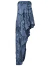 Etro Light Blue Fringed-effect Asymmetric Top