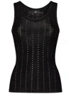 Etro Silk Blend Tank Top With Vertical Punched Pattern