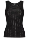 Etro Silk Blend Tank Top With Vertical Punched Pattern