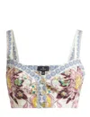 Etro Square Neck Cropped Floral Print Top