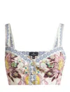 Etro Square Neck Cropped Floral Print Top
