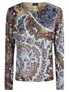 Etro Multicolor Long Sleeve Top With Paisley Motif