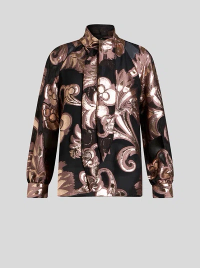 Etro , Fil Coupé Jacquard Top, Woman, Pink, Size 46 In Rosa