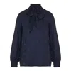 Etro Bow Long-sleeved Blouse In Blue