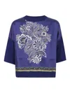 Etro Floral Print Cropped Knit Top In Multi