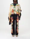 Etro Draped Border Cape Asymmetrical Hem In Black