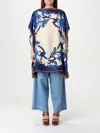Etro Blue Dress With All-over Graphic Print And Straight Neckline In Silk Woman In Blue