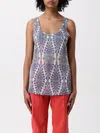 Etro Print Sleeveless Top With Scoop Neckline In Gnawed Blue