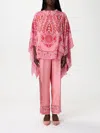 Etro Pink Paisley Silk Poncho In Pink