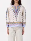 Etro Printed Cotton Blouse With Balloon Sleeves Women In White