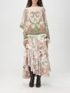 Etro Multicolor Cape With All-over Paisley Print In Yellow Cream