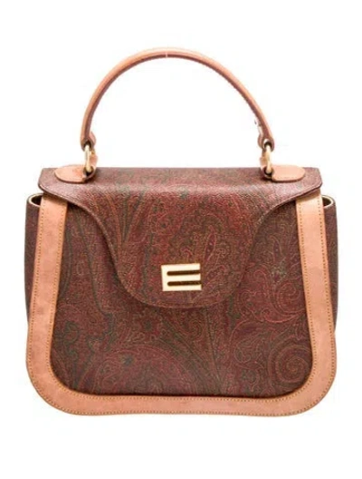 Pre-owned Etro Top Handle Bag In Brown