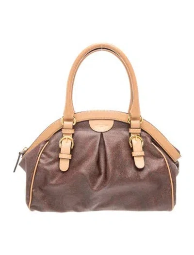 Pre-owned Etro Top Handle Bag In Brown